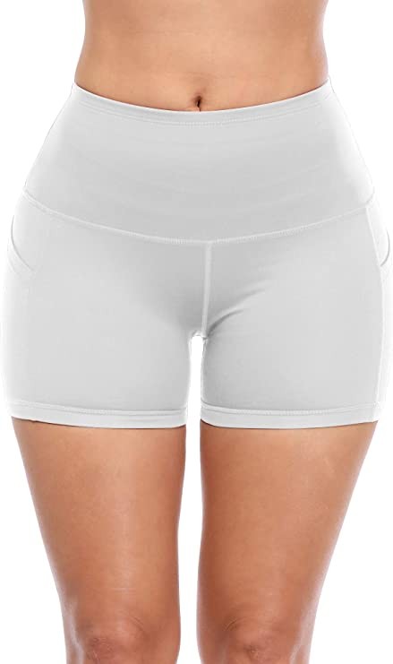 CADMUS High Waist Athletic Shorts for Womens Yoga Fitness Running Shorts with Deep Pockets