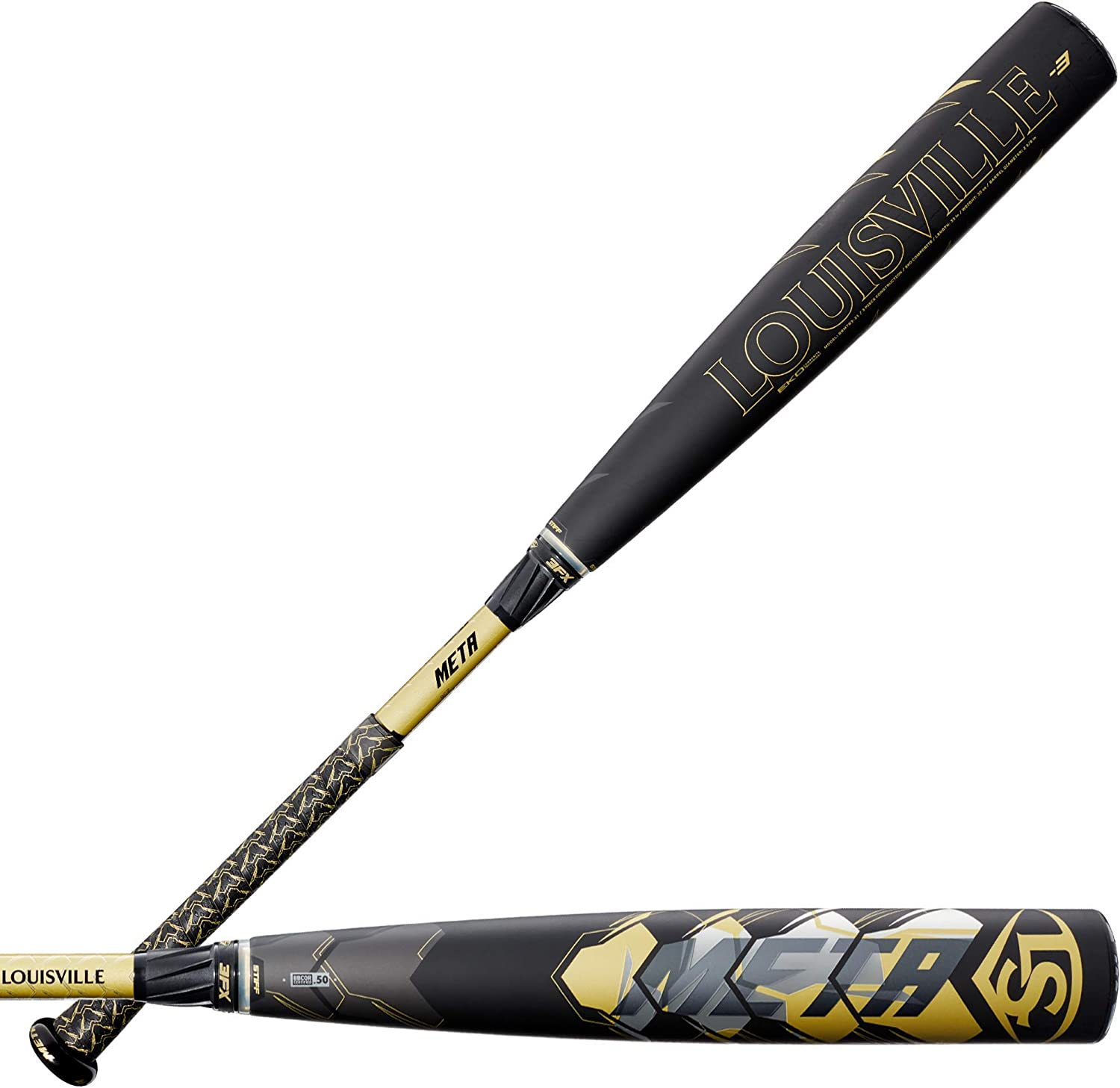WILSON Sporting Goods Louisville Slugger 2021 BBCOR Meta (-3) Baseball Bat - 33"/30 oz, Black (001LS282 33 30)