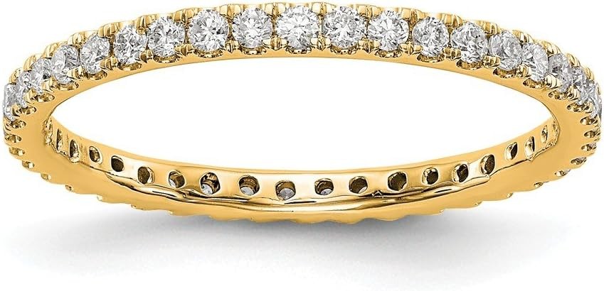 Solid 14k Yellow Gold Lab Grown Diamond 1/2ct. Anniversary Wedding Band Eternity Ring Size 6