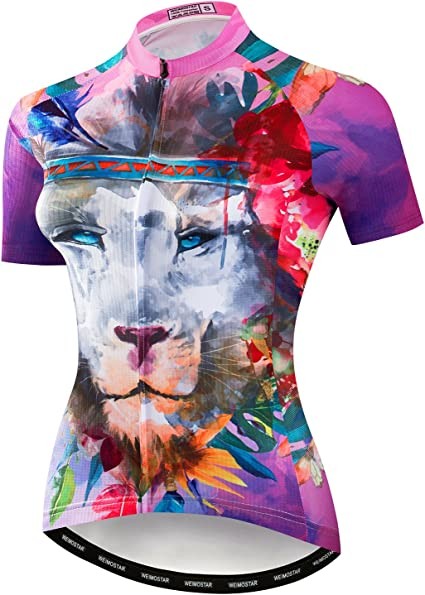 JPOJPO Womens Cycling Jersey,Bike Shirt Quick-Dry Breathable Reflective S-2XL Tops